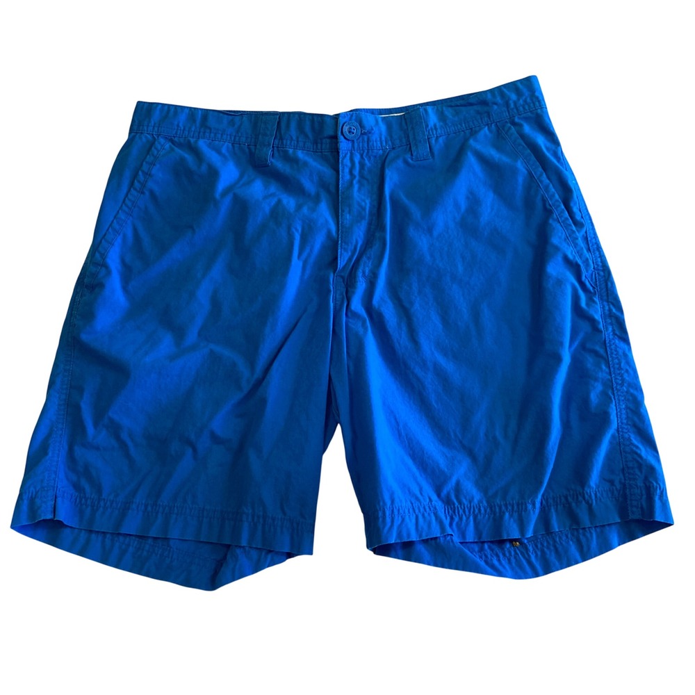 Columbia Mens 34 Blue Cotton Hiking Shorts 8" Inseam AM4471 Outdoor Casual